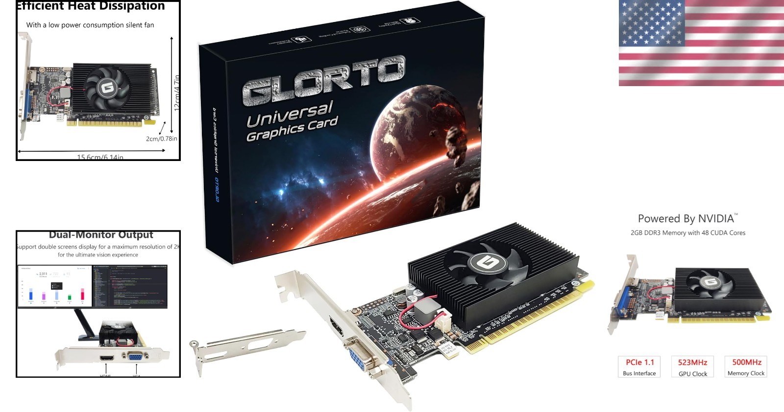 Entry Level NVIDIA GT 610 Low Profile Graphics Card – 2560×1600 Resolution