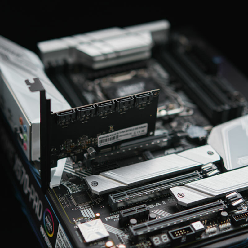 PCI Express PCIE 4X to 5 Ports SATA 3.0 6Gbps Expansion Adapter Card