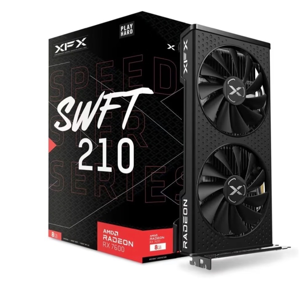 Speedster SWFT210 Radeon RX 7600 Graphics Card with 8GB GDDR6 HDMI 3xDP, AMD RDN