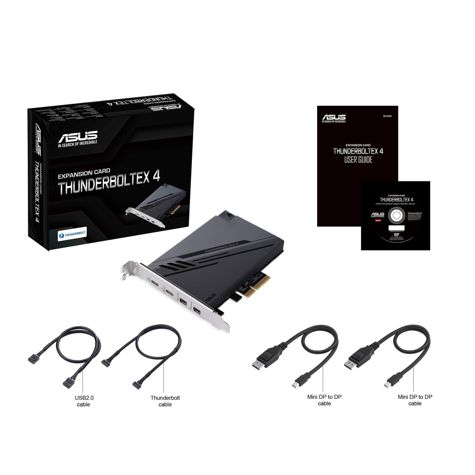 ASUS ThunderboltEX 4 Card with 2 Thunderbolt 4 Ports and DisplayPort 1.4 Support