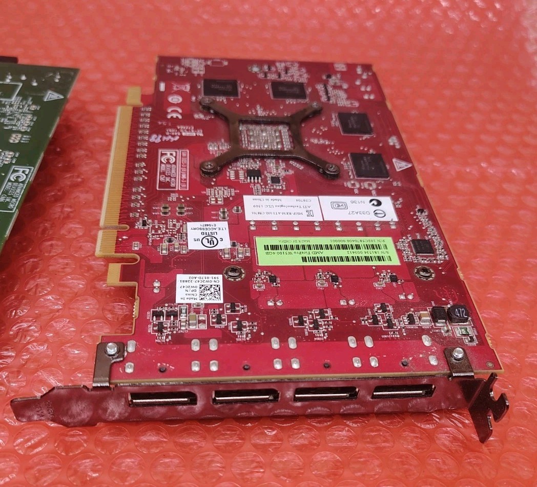LOT of 4 AMD Video Cards : Dell R7-250 FDT1K~R7-450 FN64D~W5100 W2C47~Mac HD5870