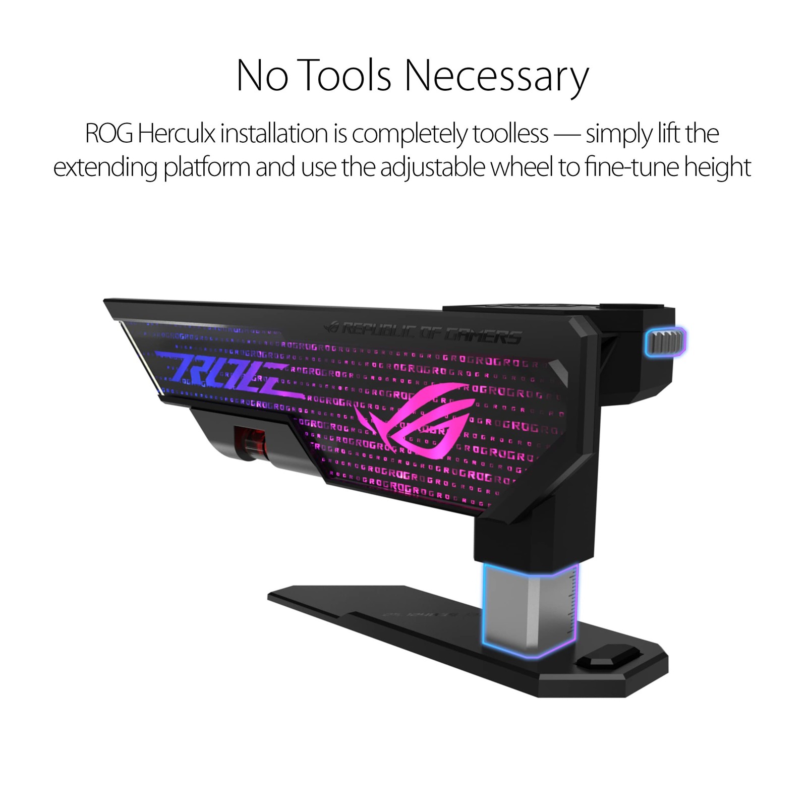 ASUS ROG Herculx GPU Anti-Sag Holder, Pack of 1, XH01/GRY/ARGB/VGA HOLDER//