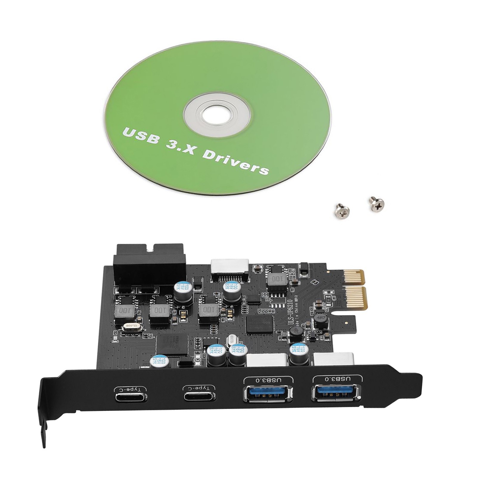 High Performance USB PCIe Expansion Card 4-Port 2xUSB-C 2xUSB-A Plug-N-Play