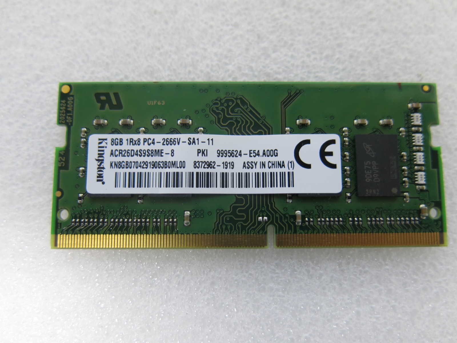 Genuine Kingston 8GB 1Rx8 PC4-2666V DDR4 Laptop RAM SODIMM ACR26D4S9S8ME-8