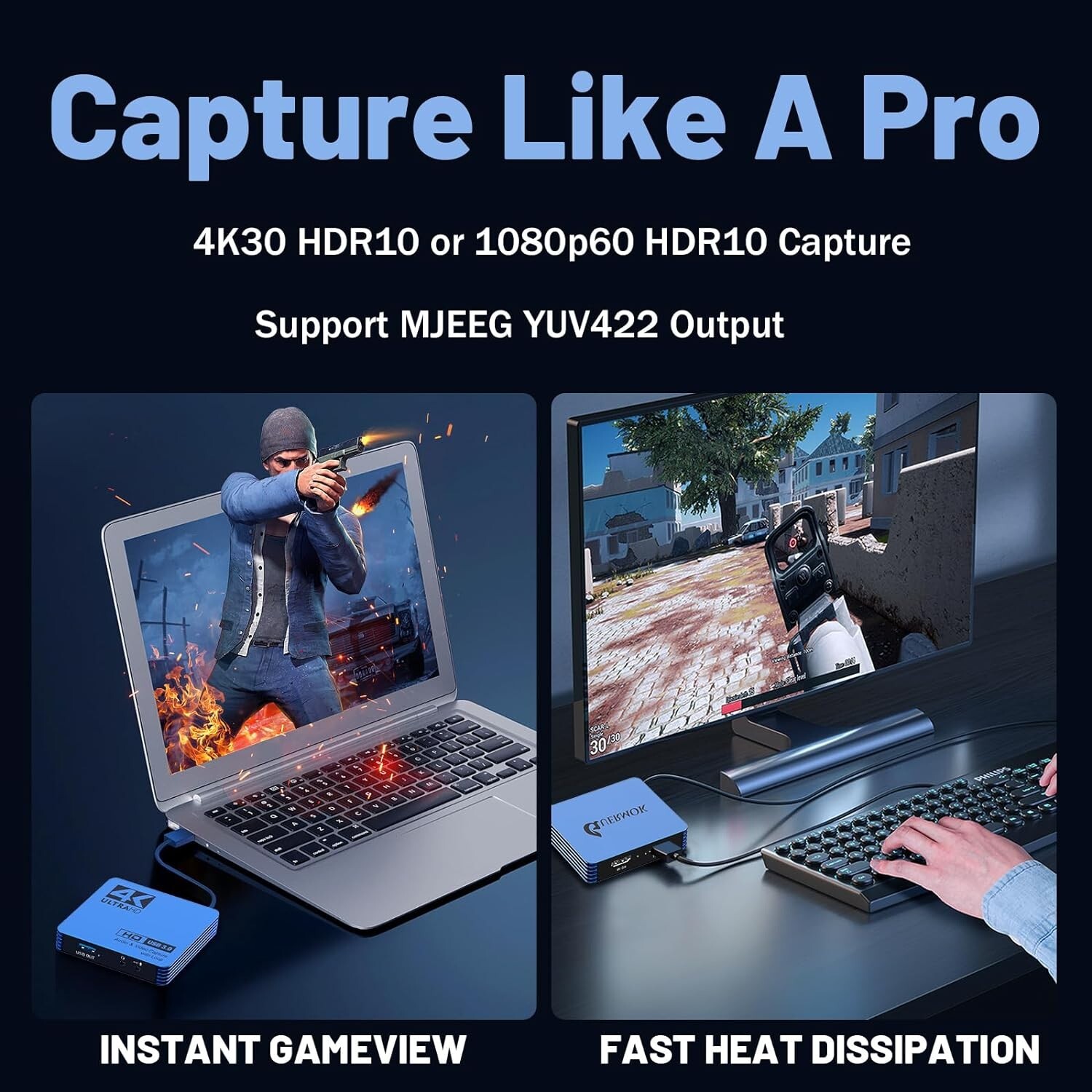 Video Capture Card for Switch 4K USB3.0 HDMI to USBC Capture Card 1080P60 C