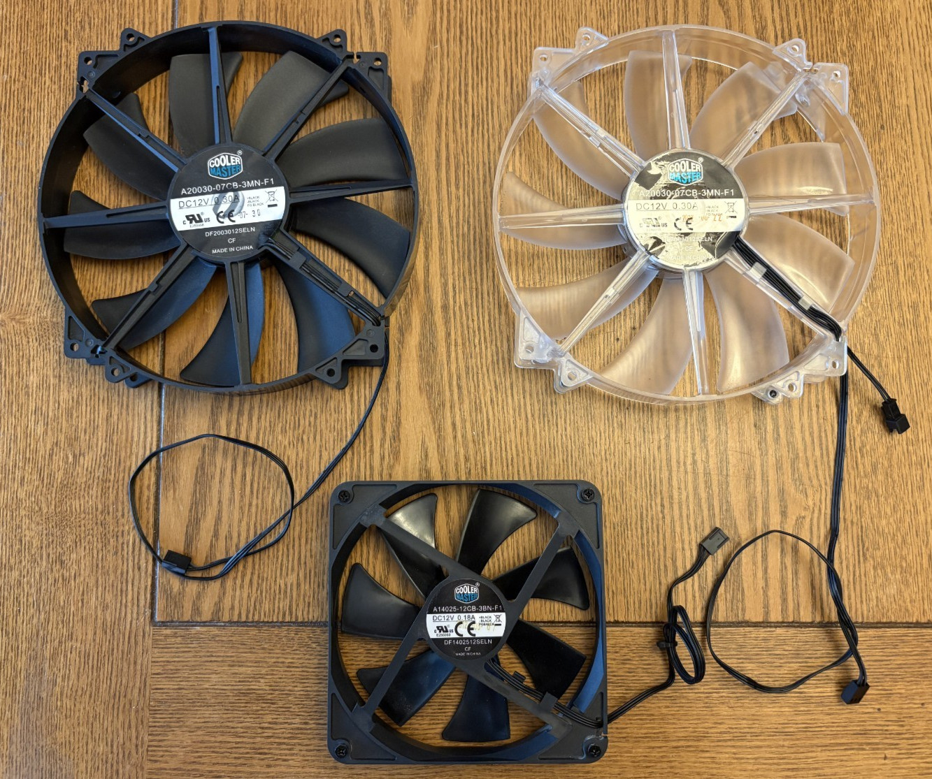 3 lot Cooler Master MegaFlow Fans, 3-Pin Case Fan 12VDC bundle