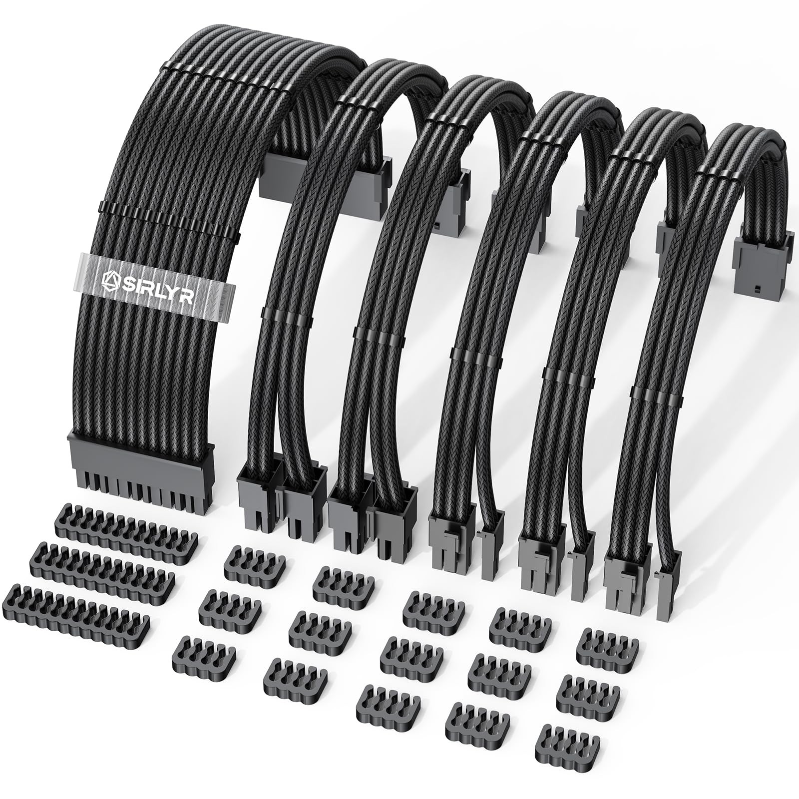 PSU Cable Extension Kit – 16AWG Power Supply Cables (1x 24Pin ATX / 2X 8Pin E…