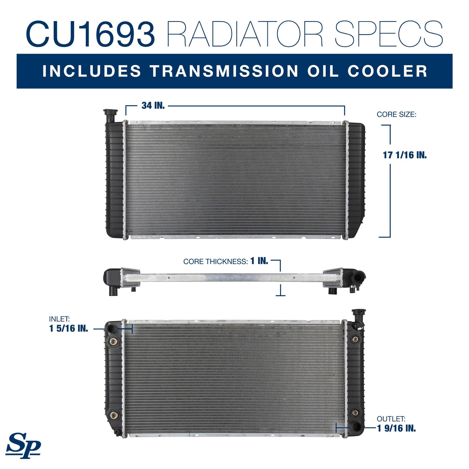 Spectra Premium Grey Vehicle Specific Radiator Maximum Cooling Efficiency