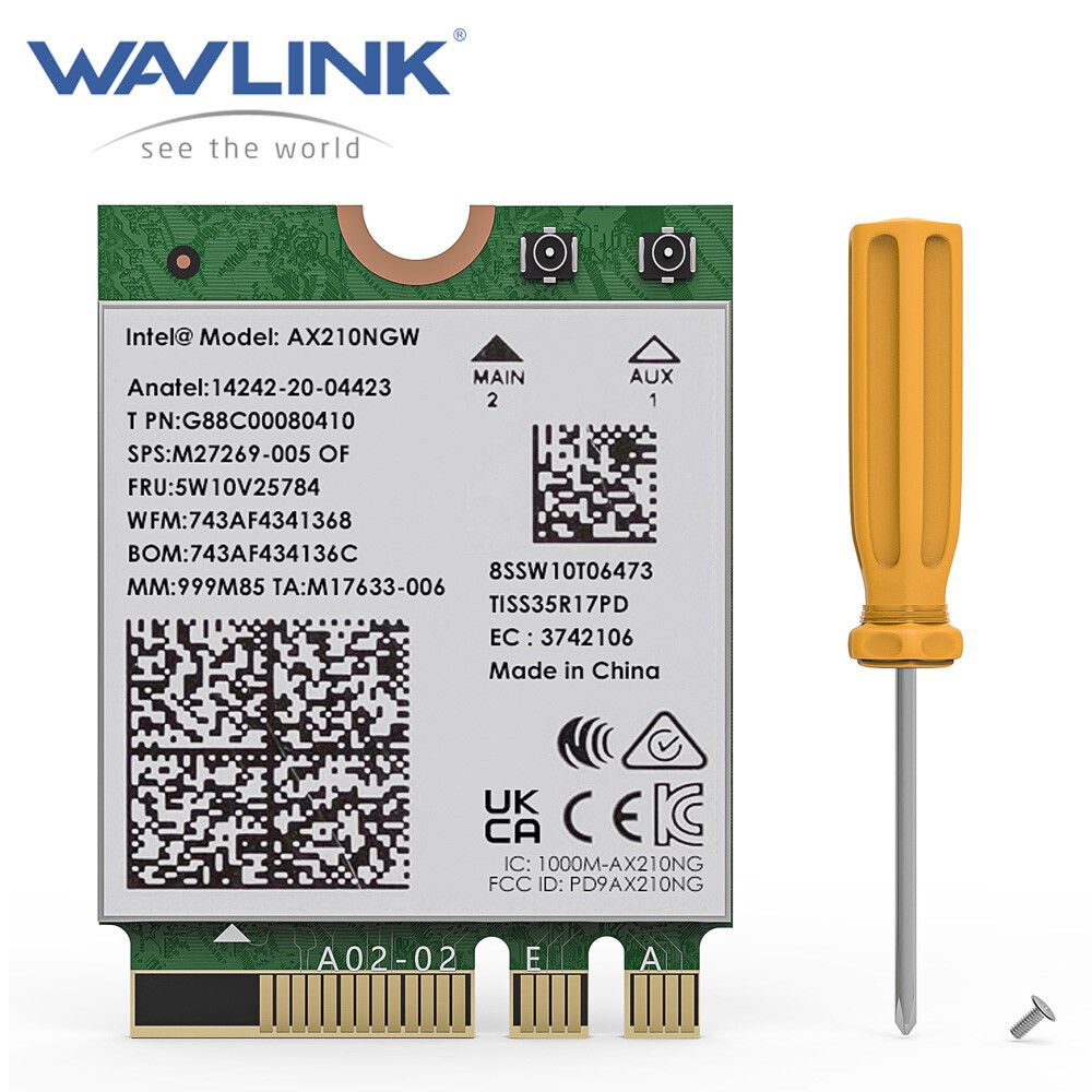 AX210 Tri-Band 5400Mbps 2.4GHz/5GHz/6GHz Network Adapter with Bluetooth 5.3