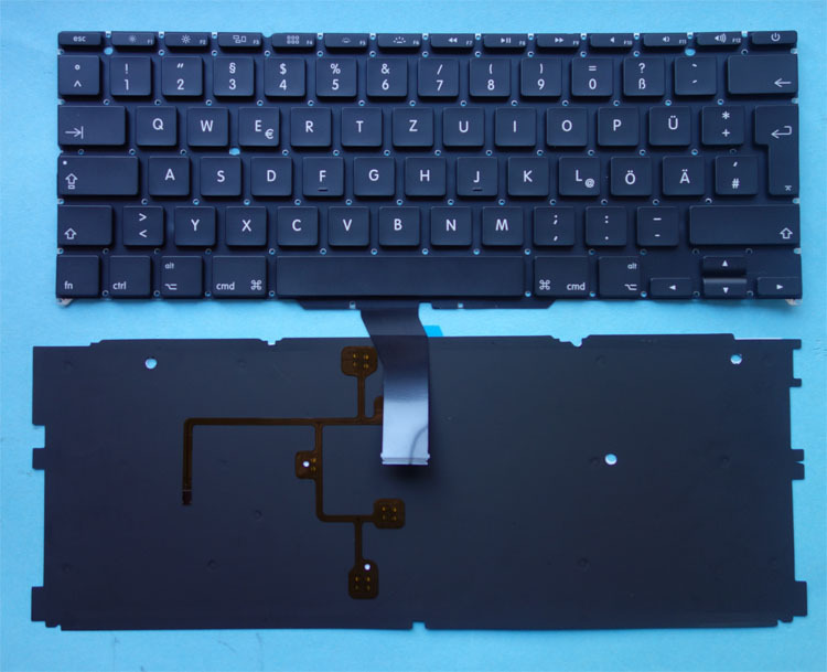 Keyboard Apple MacBook Air A1370 A1465 LED backlit lighting German keyboard