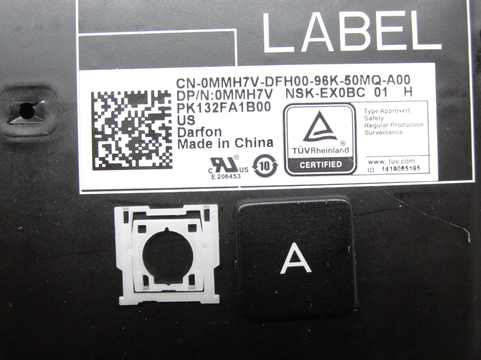 Single Key Cap+Clip For Latitude 5500 Precision 3540 From MMH7V Model NSK-EX0BC