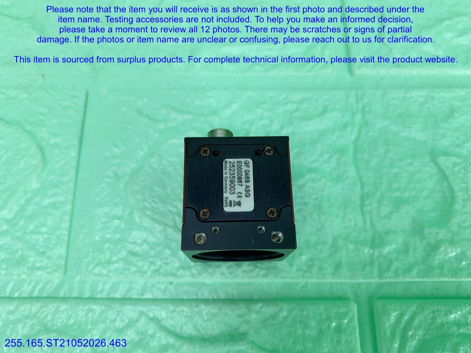 ALLIED GF 046B ASG Industrial Camera as in photos, sn:9209, Promotion