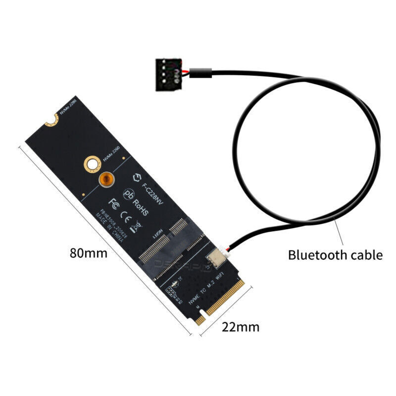 Key A+E To M.2 Key M NVMe SSD Port Wifi Adapter Converter for M.2 NGFF WiFi Card