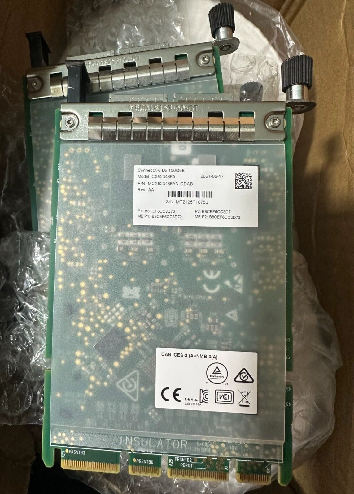 Mellanox MCX623436AN-CDAB 100Gbe ConnectX-6 Dx Crypto Enabled Network Adapter