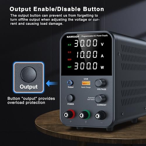 DC Power Supply Variable Bench Power Supply with Encoder 30V 10A Black