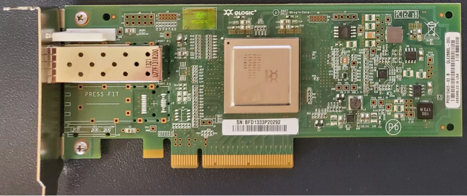 Dell 5VR2M Qlogic QLE2560L-DEL 8Gbps FC Single-Port HBA w/ 8G SFPs
