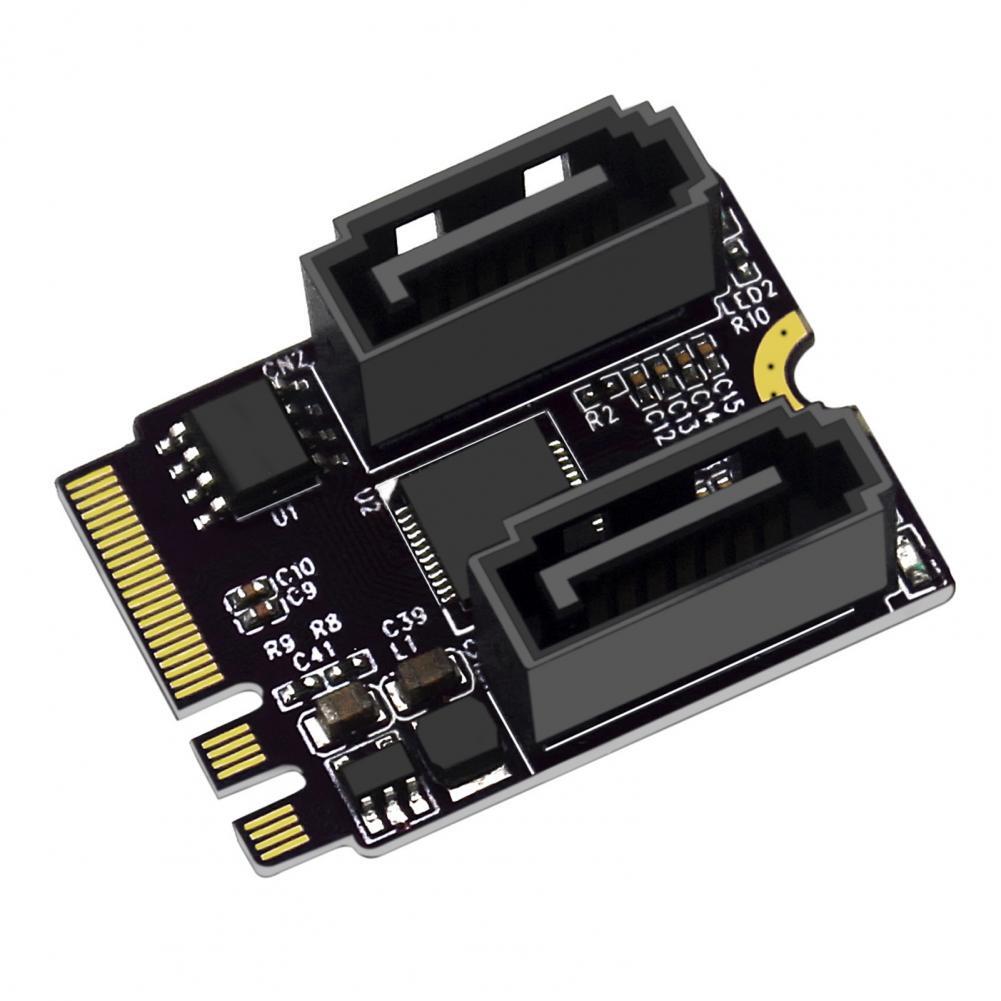 M.2 A+E KEY to 2 Ports SATA3.0 Converter Card Hard disk expansion card