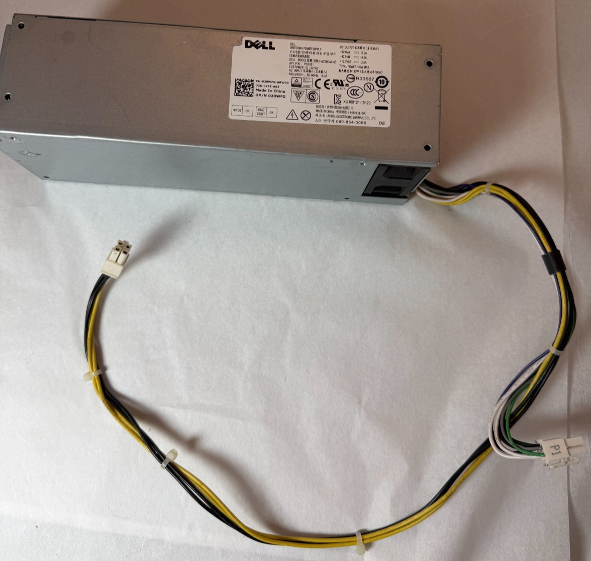 Dell OptiPlex 3040 5040 7040 (180W) Desktop Power Supply PSU (020WFG) – Used