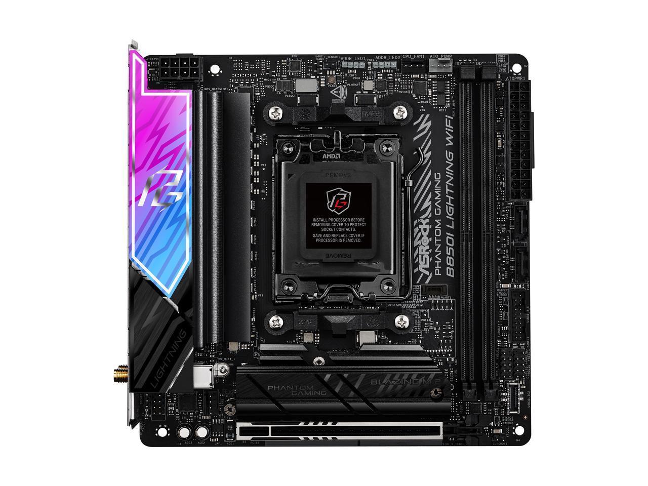 ASRock B850I Lightning WiFi AM5 AMD B850 SATA 6Gb/s Mini ITX Motherboard