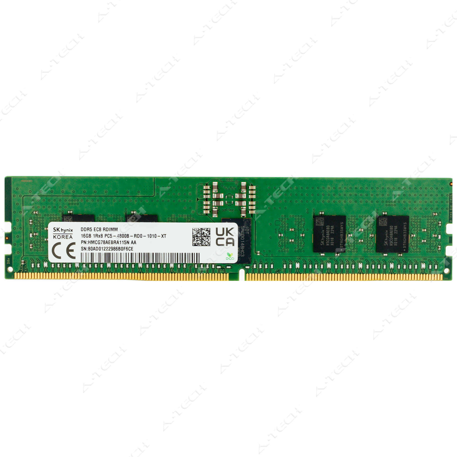 Hynix 16GB DDR5 4800 MHz PC5-38400 EC8 RDIMM Server Memory RAM (HMCG78AEBRA115N)