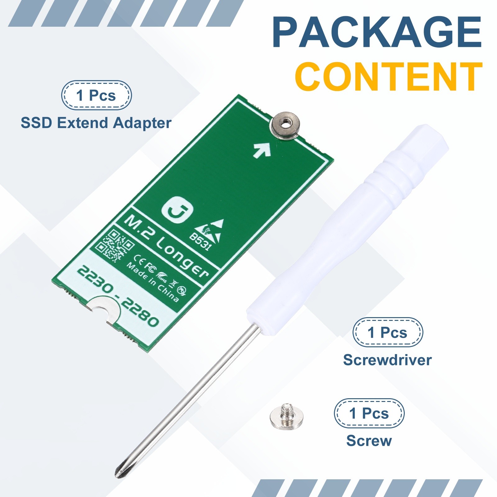 M.2 2230 NGFF NVME SSD Extend Adapter Extender Set Bracket Card PCB Board, Green