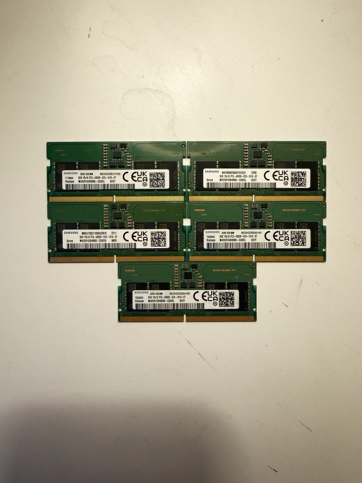 5x Samsung 8GB DDR5 4800MHz PC5-4800B SODIMM Laptop Memory RAM M425R1GB4BB0