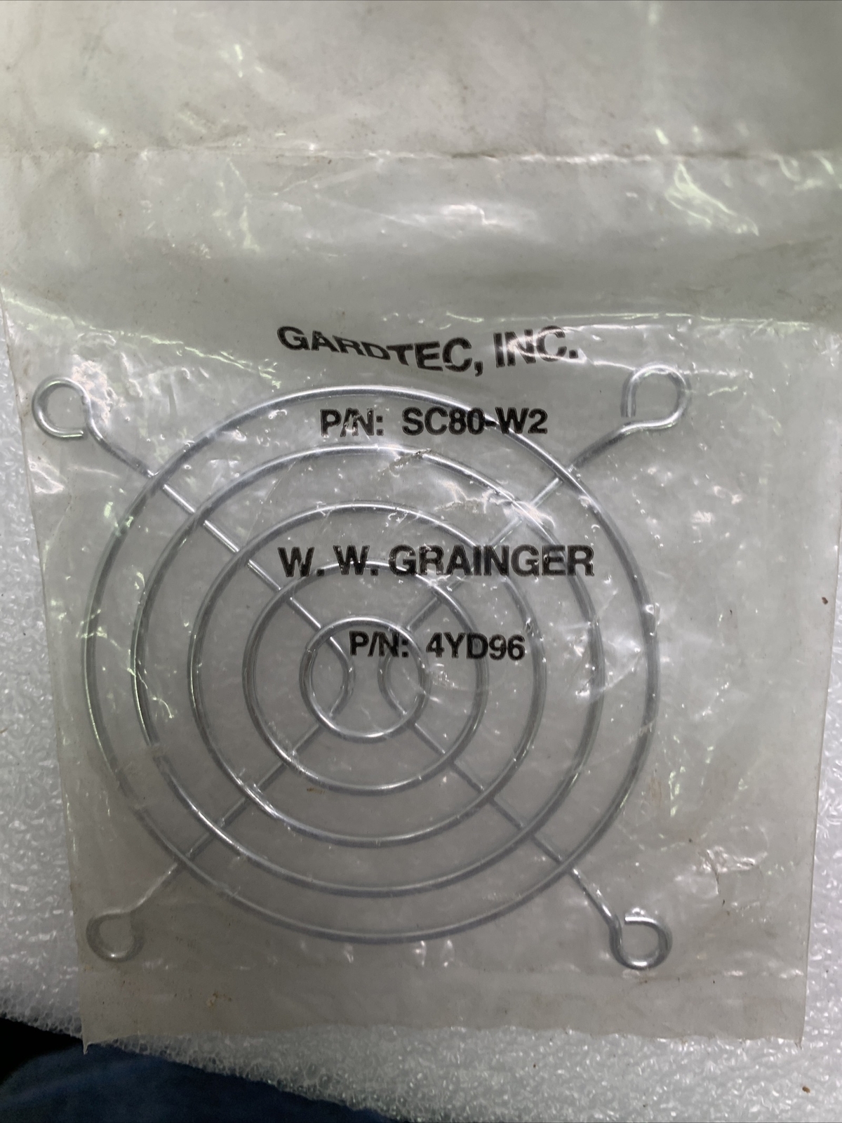 Gardtec Metal Fan Guard Axial Fan: Fits Square Fan Shape, 3 1/8, SC80-W2, 4YD96