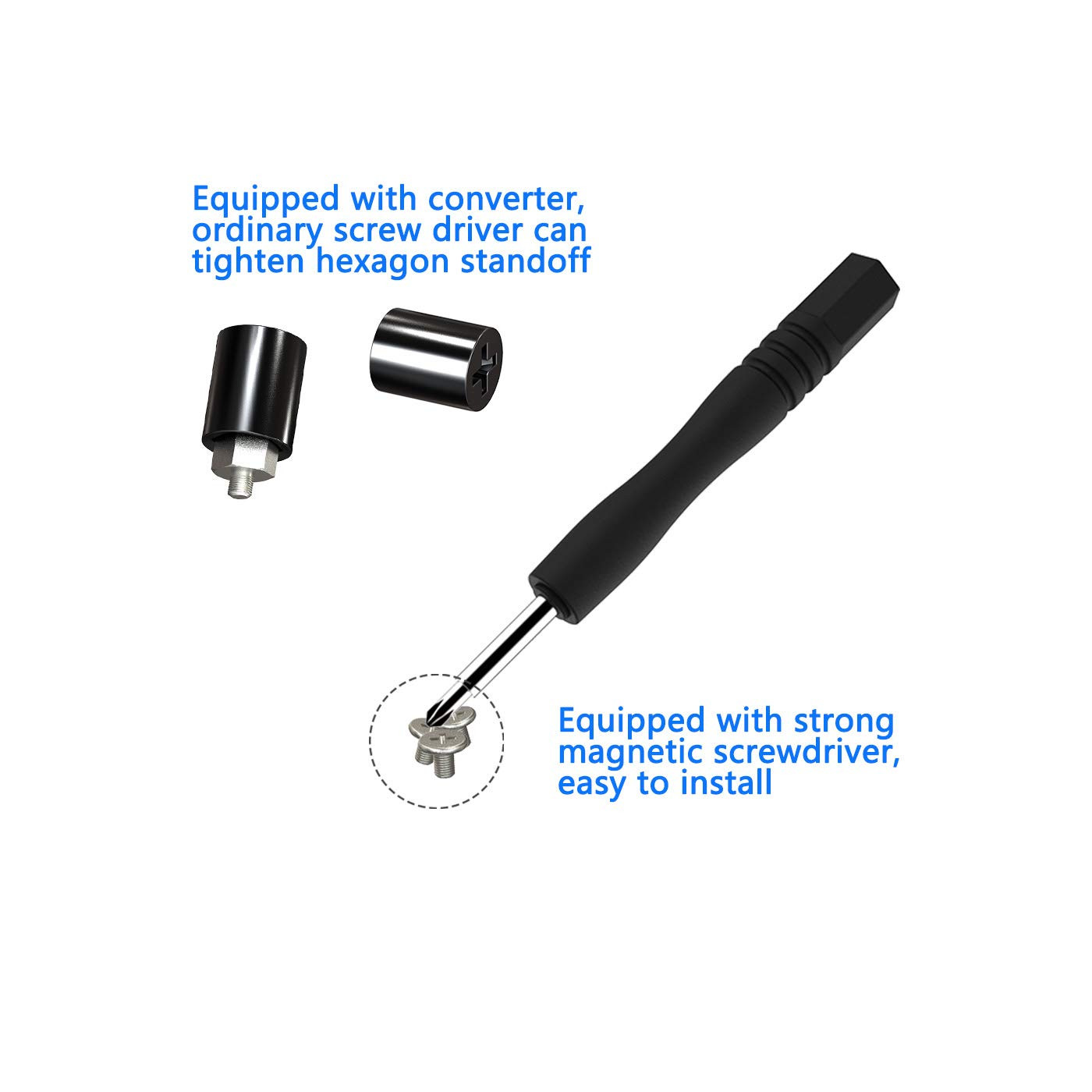 M.2 SSD Mounting Kit 7PCS Nvme Screws Standoffs for Asus/Asrock | Carbon Steel,