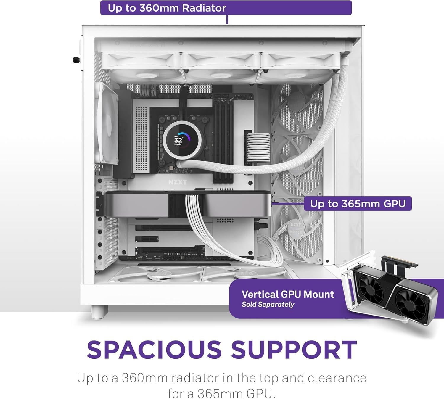 Compact Gaming Case H6 Flow: Dual-Chamber Design with Optimized Airflow & Fans