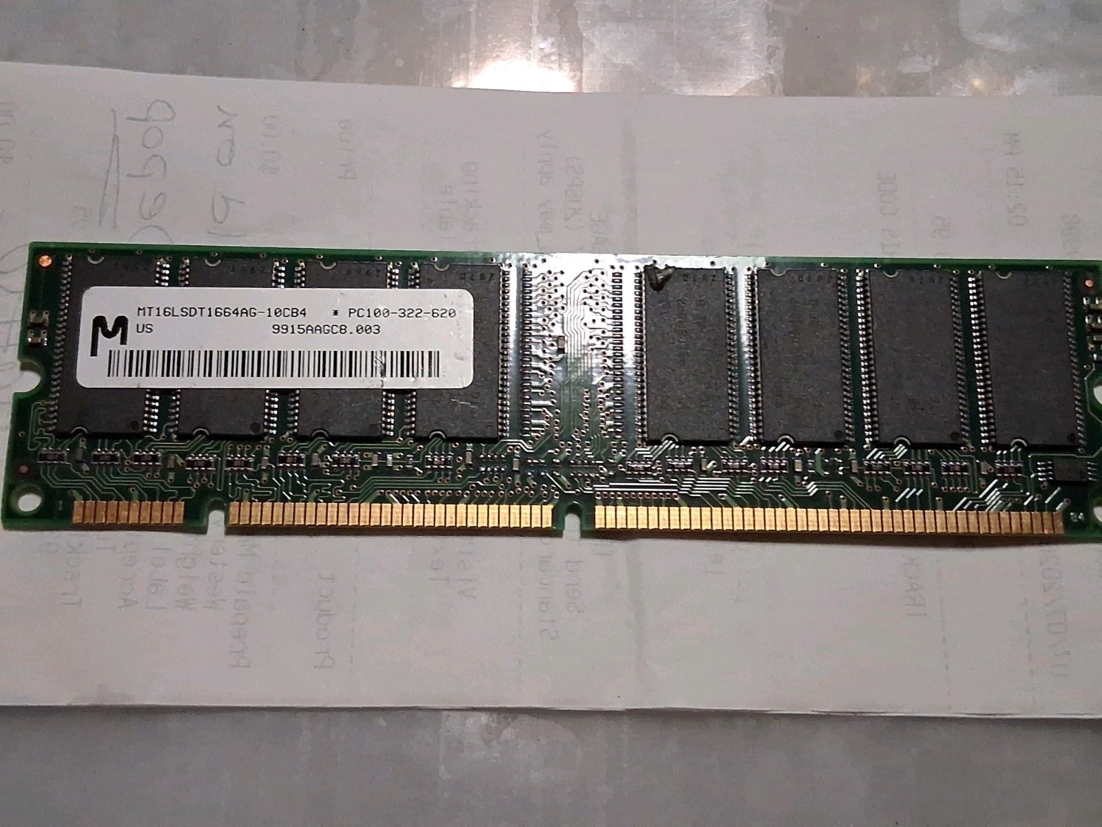 MT16LSDT1664AG-10CB4 DDR-266 (PC-100) PC-2100U Random Access Memory RAM.slt