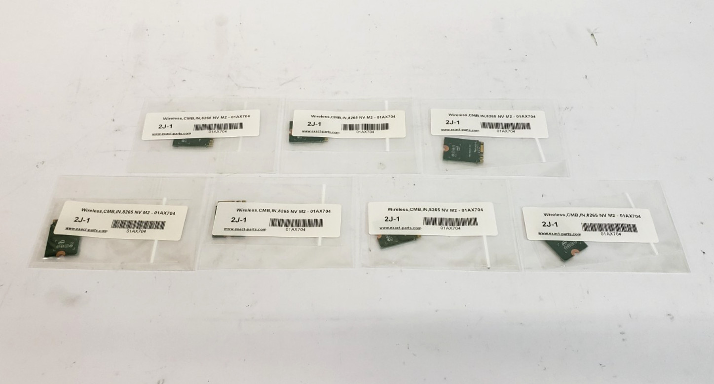 Lot of 7 Intel 8265NGW Dual Band Wireless-AC Bluetooth Wi-Fi Cards
