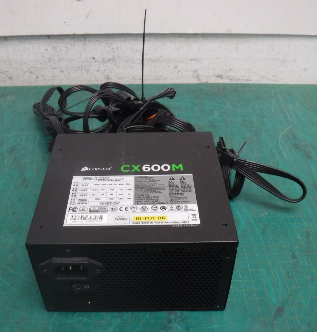 Corsair CX600M 600W ATX Semi‑Modular Power Supply 75‑002018 80+ Bronze