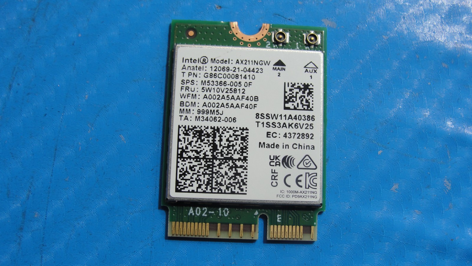 ASUS ROG Zephyrus M16 GU604VI-M16.I94070 Wireless WiFi Card AX211NGW 5W10V25812