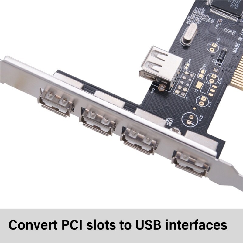 480Mbps PCI to USB 2.0 Extension Card Adapter Expansion Card USB 2.0 5 Port