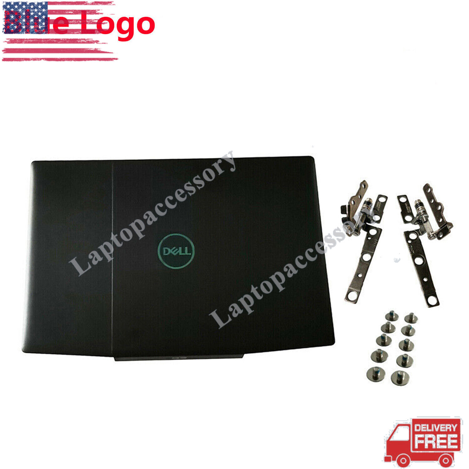 New For Dell G3 15 3590 0747KP Blue Logo Top Back Cover & Hinges & 10 Screws US
