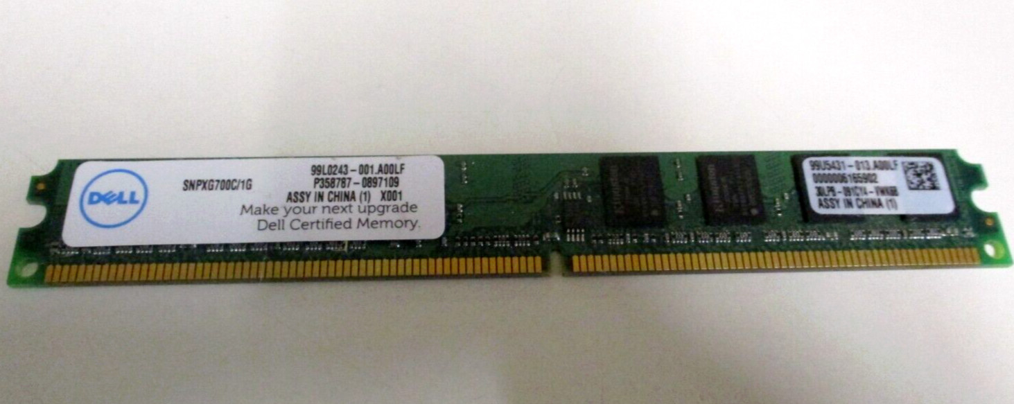 RAM – Piece or Stick of Computer Memory – Dell Brand – One x 1GB – Made in China