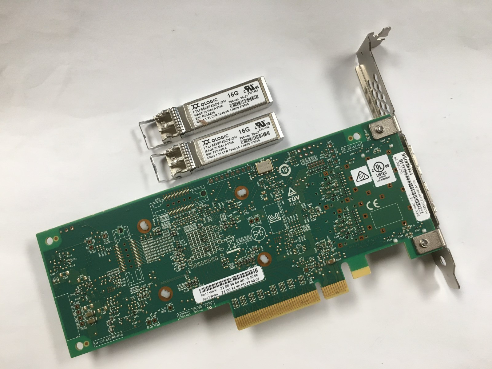 QLOGIC QLE2692-SR 2-Port 16Gb PCIe Hot Bus Adapter W/ SFPs (High Profile)