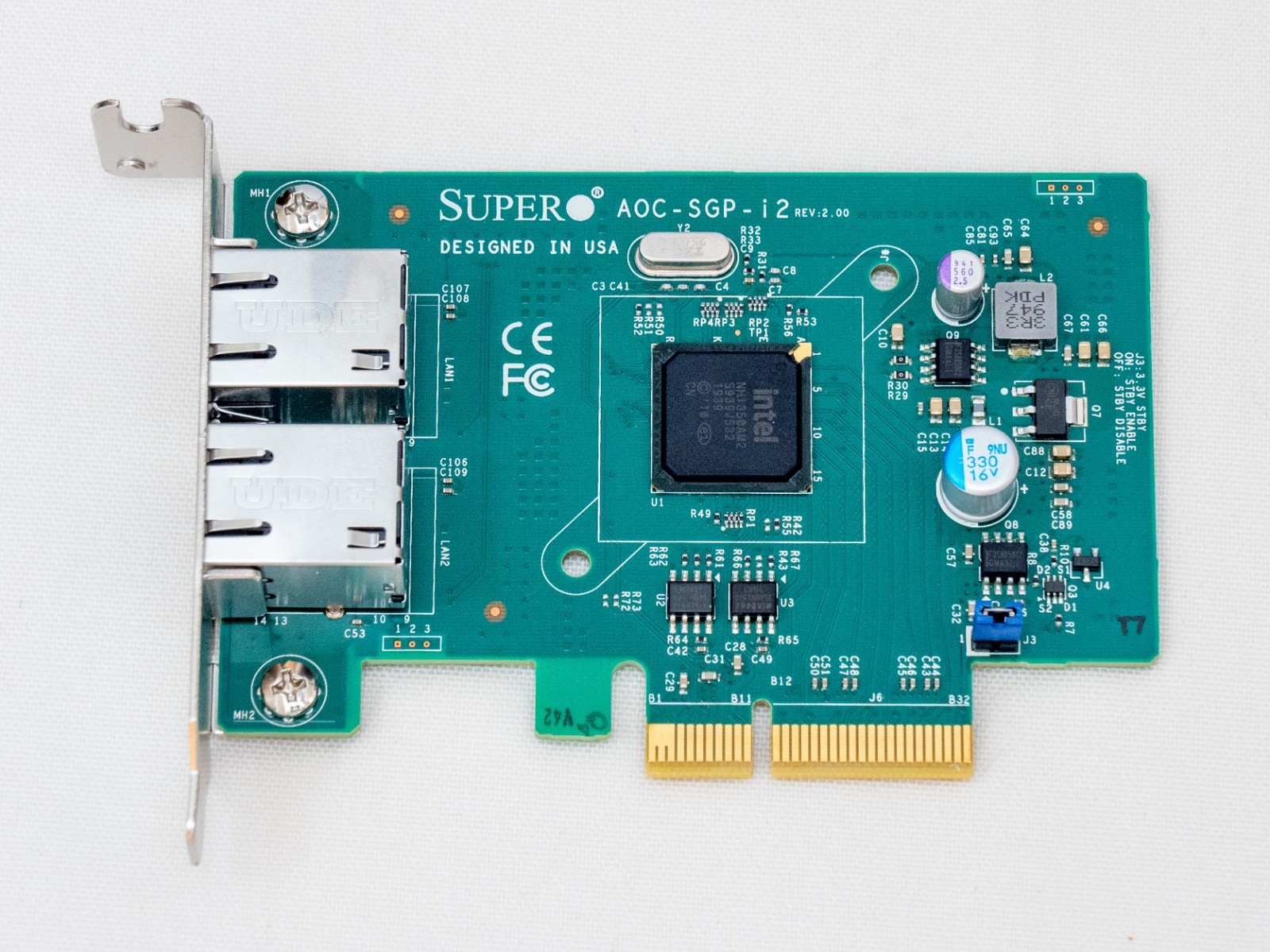 Supermicro AOC-SGP-i2 Dual-Port 1GbE Intel i350-AM2 Network Card Low Profile