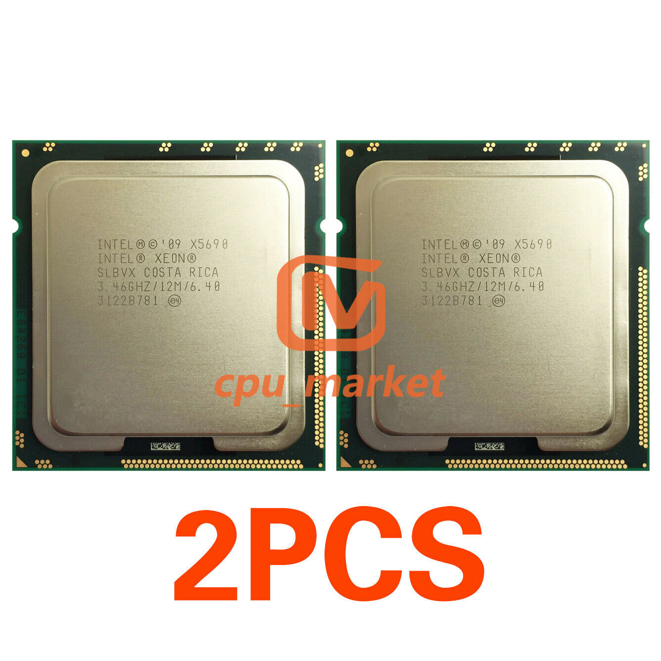 Pair Intel Xeon X5690 3.46GHz 6.4GT/s 6 Cores LGA1366 CPU Processor