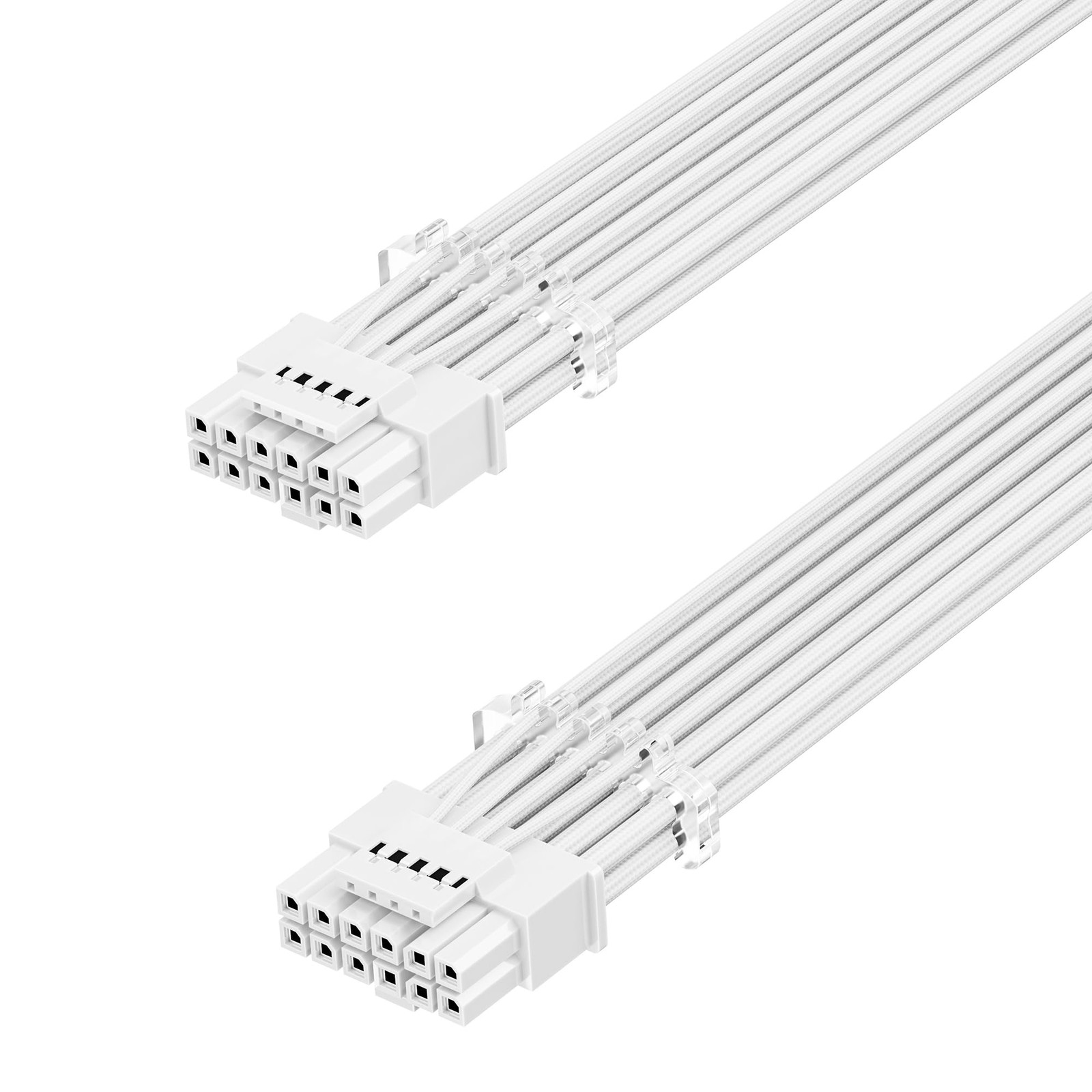 70cm White 16Pin GPU Power Cable PCIe 5.0 600W 12VHPWR Male To Male 12V2x6