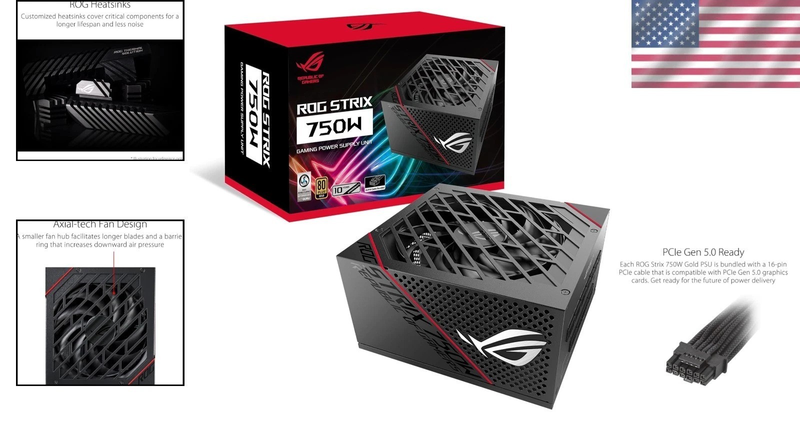 ROG Strix 750W PSU – Japanese Capacitors, 80 Plus Gold