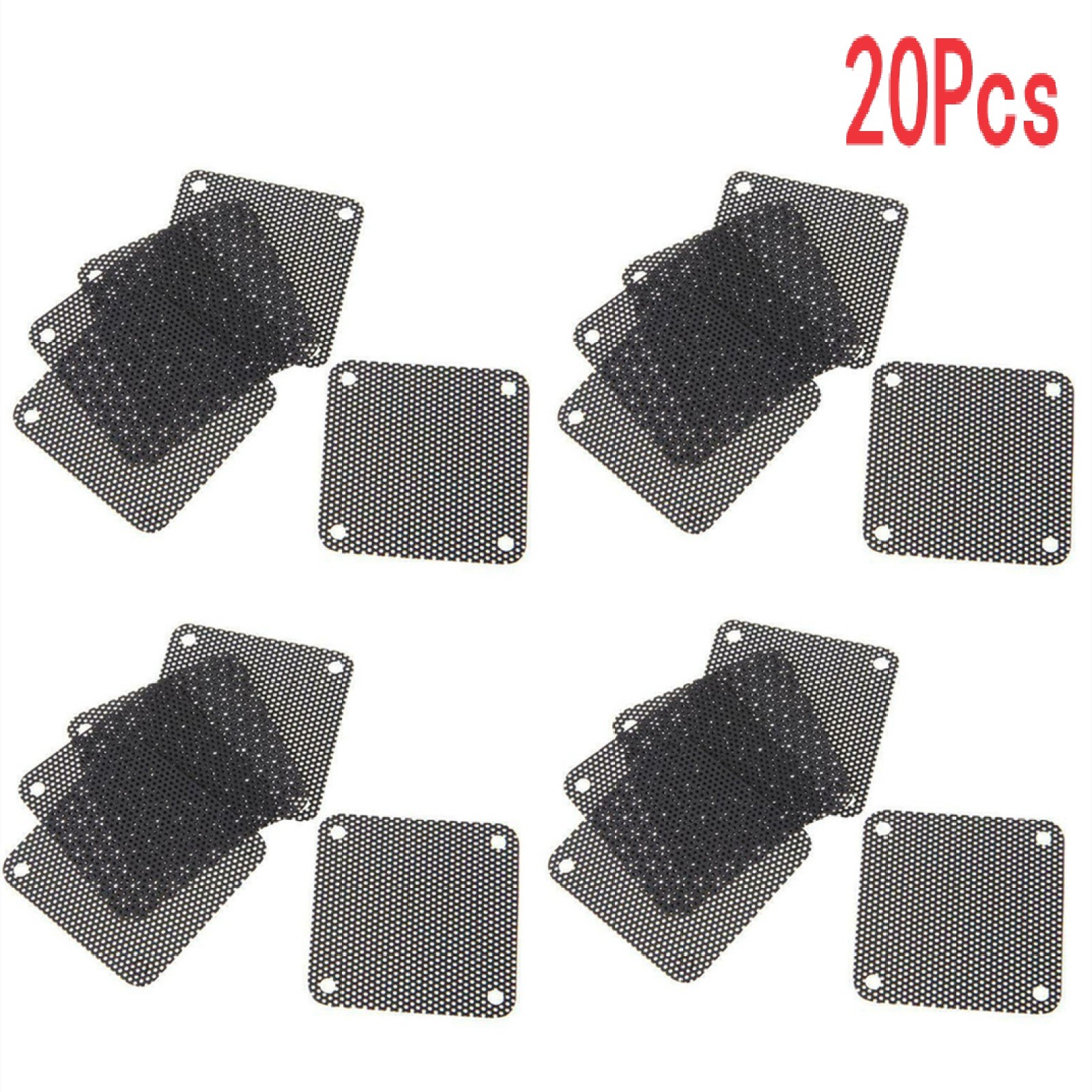 20Pack 40x40mm PVC Fan Dust Filter PC Dustproof Cuttable Computer Mesh Cover