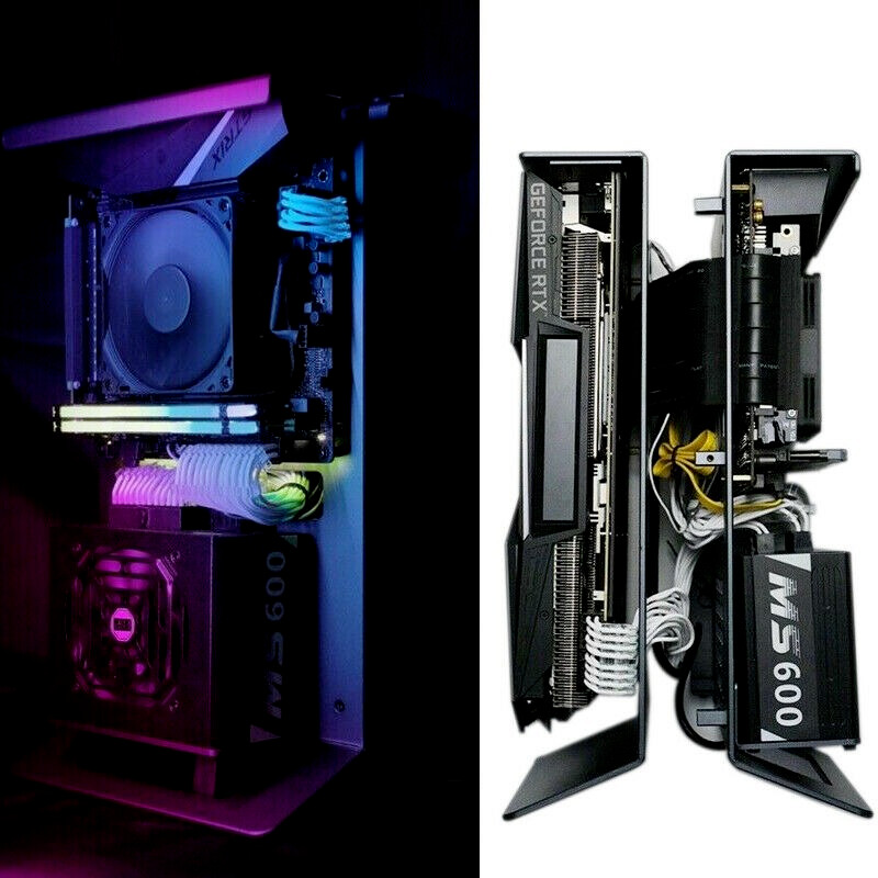 XTIA Xproto A4 Mini-ITX Open Case Mini Tower Case Dark Grey Computer Case Kit