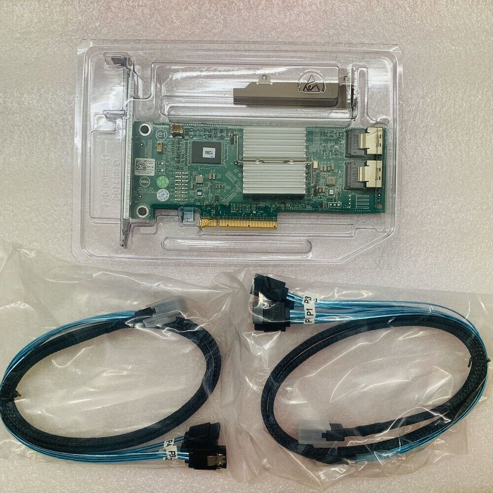 For Dell PERC H310 8-Port 6Gb/s SAS Adapter RAID Controller HV52W+2PCS 8087 SATA