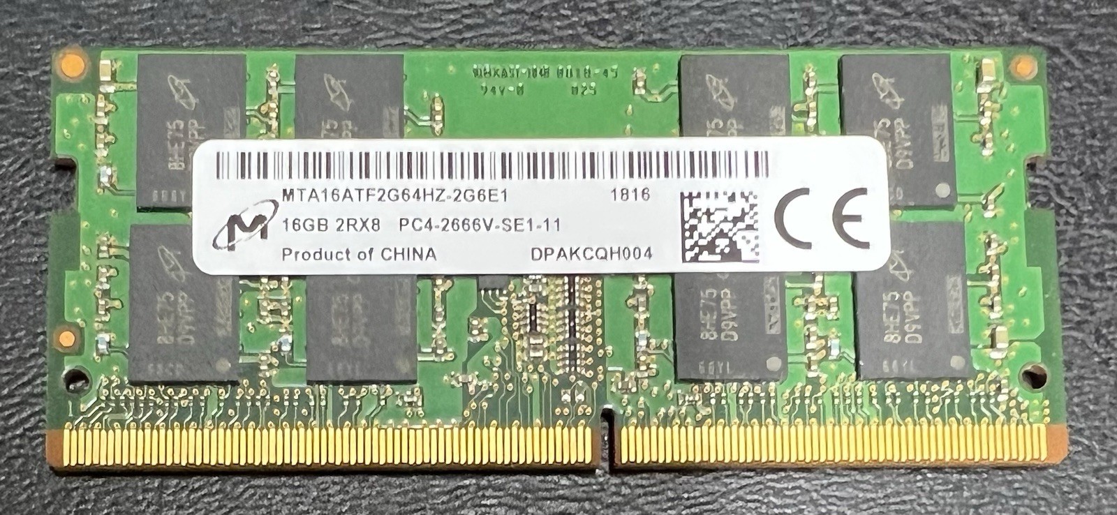 Micron 16GB PC4-21300 DDR4-2666 Memory MTA16ATF2G64HZ2G6E1 Working Pull A1-0005