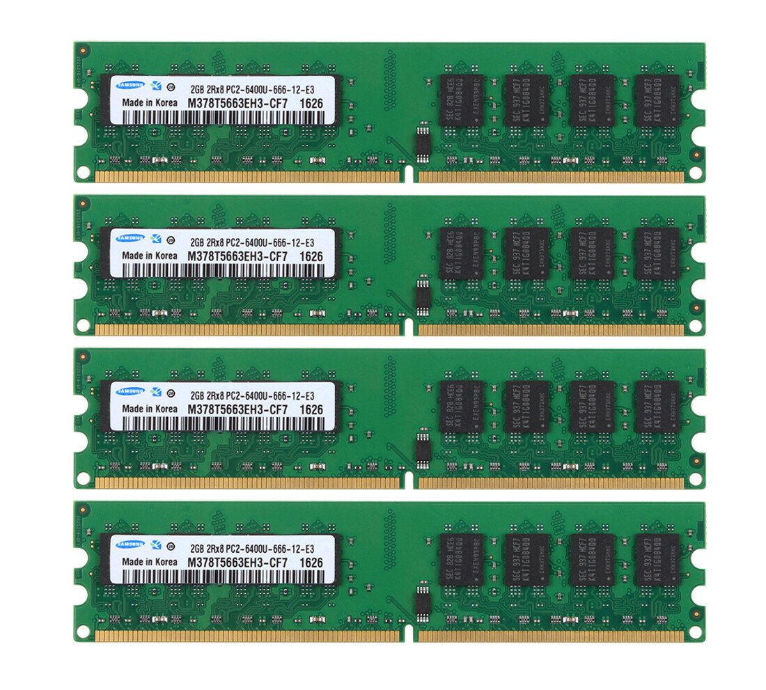 2 GB 4GB 8GB 20GB Samsung PC2-6400U 2Rx8 DDR2 800Mhz Desktop DIMM Memory RAM LOT