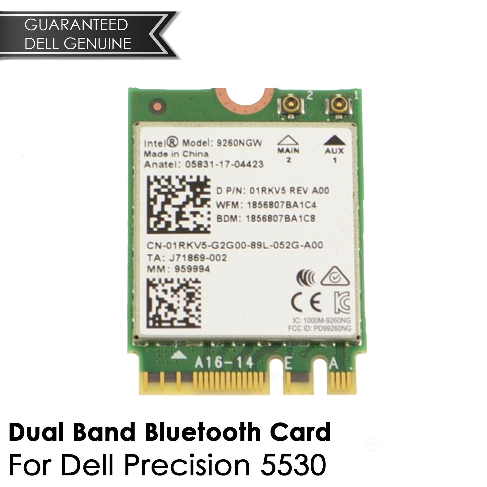 New Dell Precision 5530 Wireless-AC 9260 Wi-fi Dual Band Bluetooth Card 1RKV5
