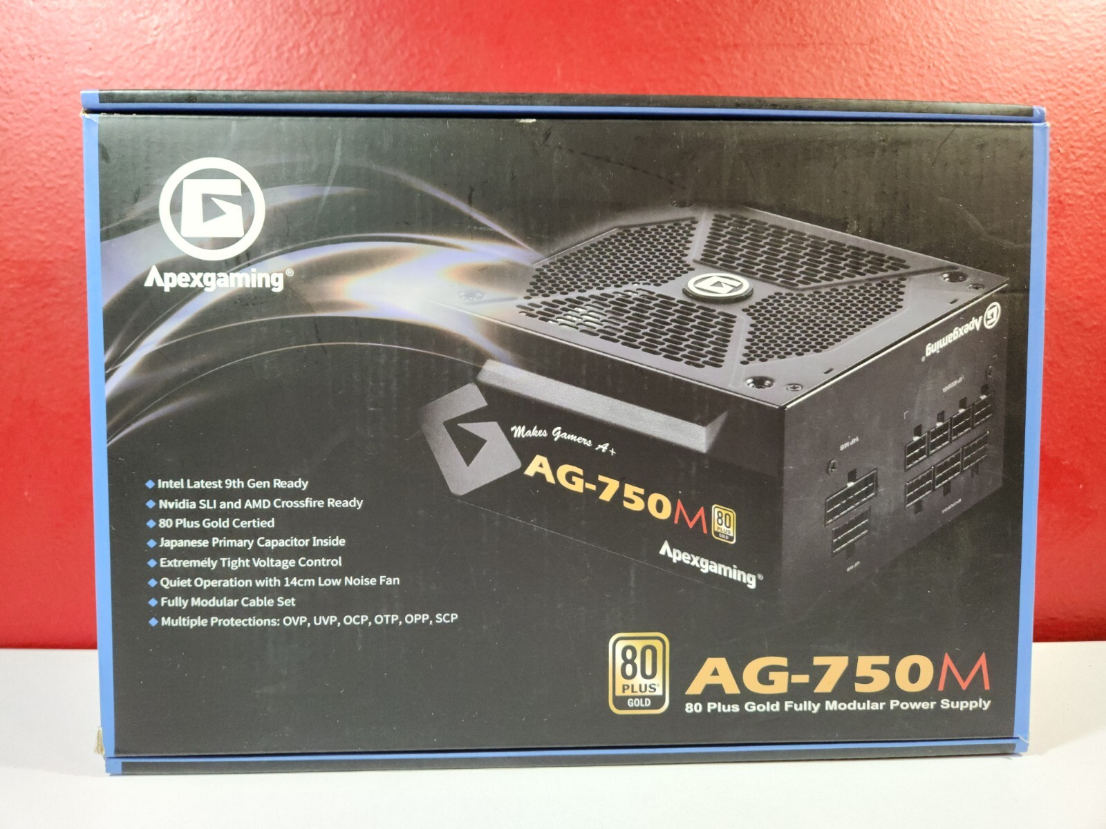APEXGAMING 750W 80+ GOLD Certified FULL MODULAR Gaming Power Supply AG-750M
