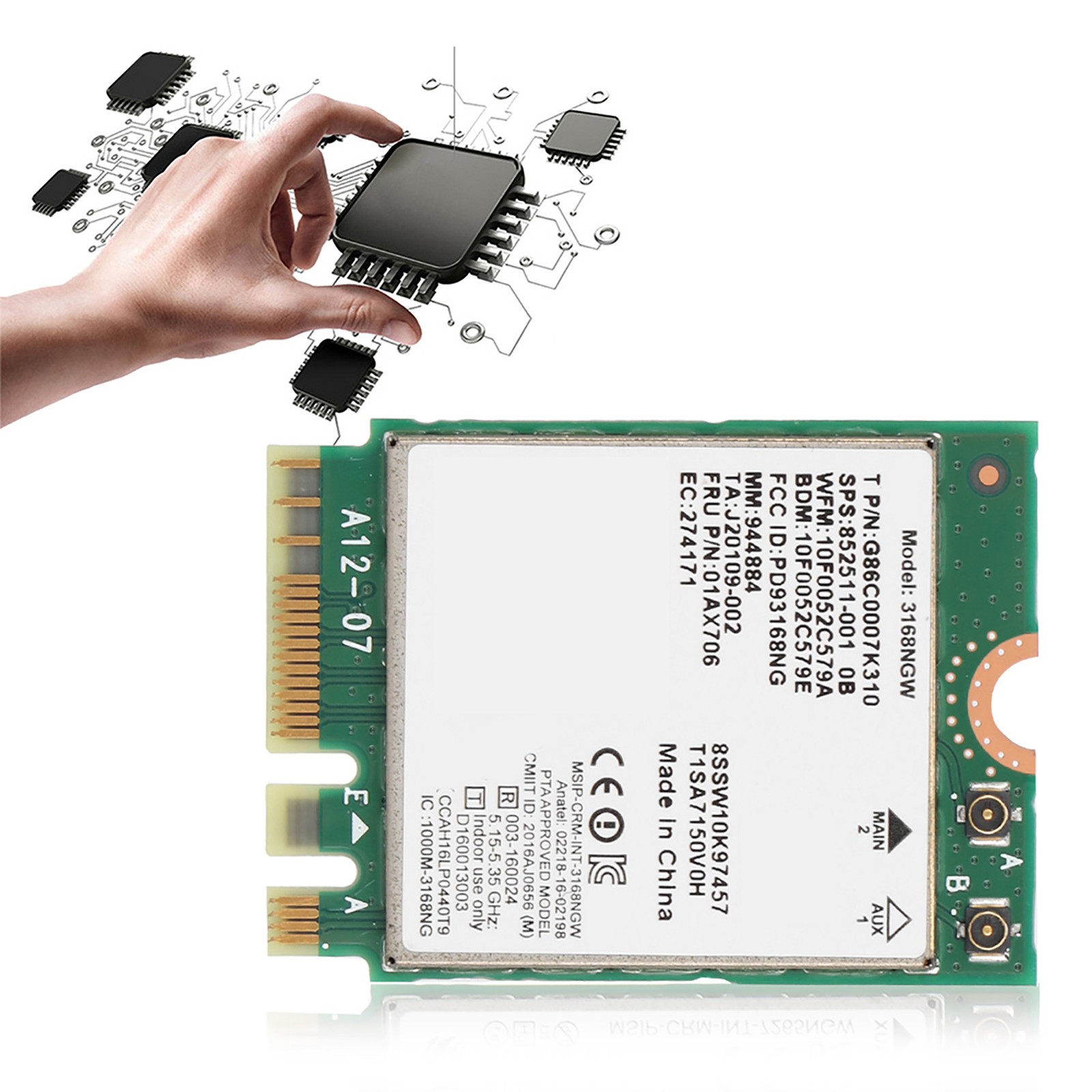 3168NGW M.2 NGFF Internal Mainboard Accessory Bluetooth 4.2 for ASUS Dell Laptop