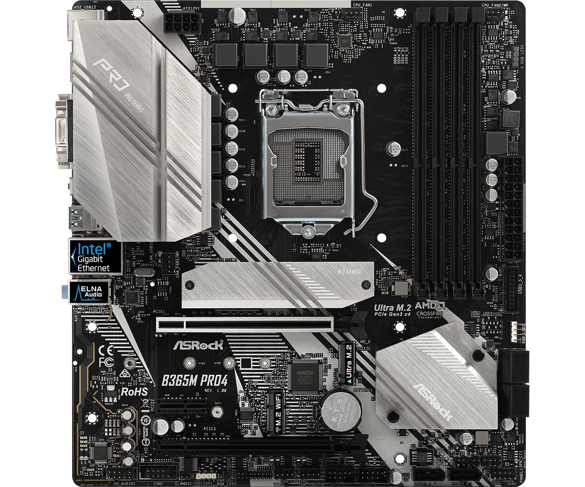 ASRock B365M Pro4 Motherboard Intel B365 LGA 1151 DDR4 M-ATX M.2 HDMI core D-Sub